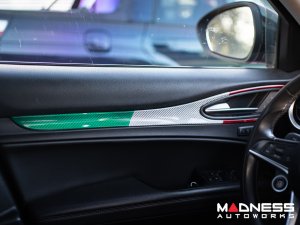 Alfa Romeo Stelvio Door Trim - Carbon Fiber - Interior Door Trim Kit - Italian Theme - Feroce Carbon